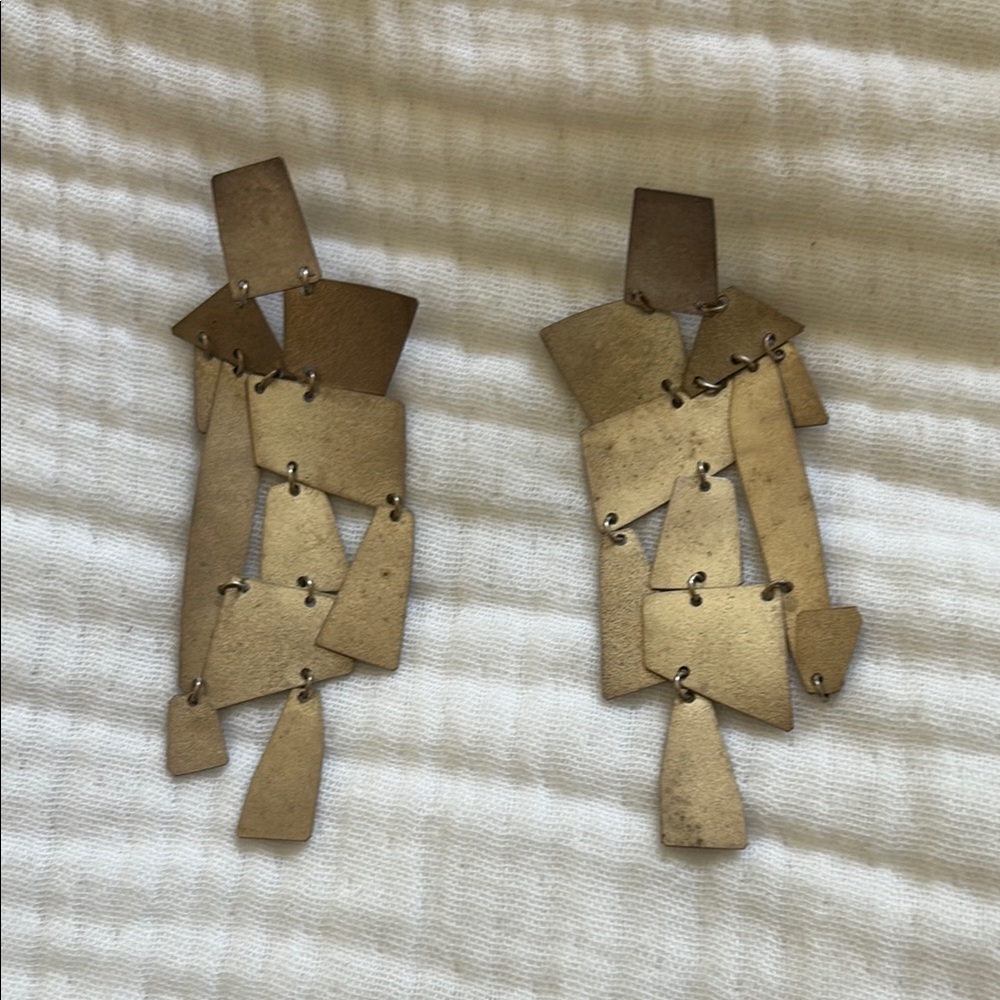 Handmade abstract chandelier earrings by Annie Costello Brown